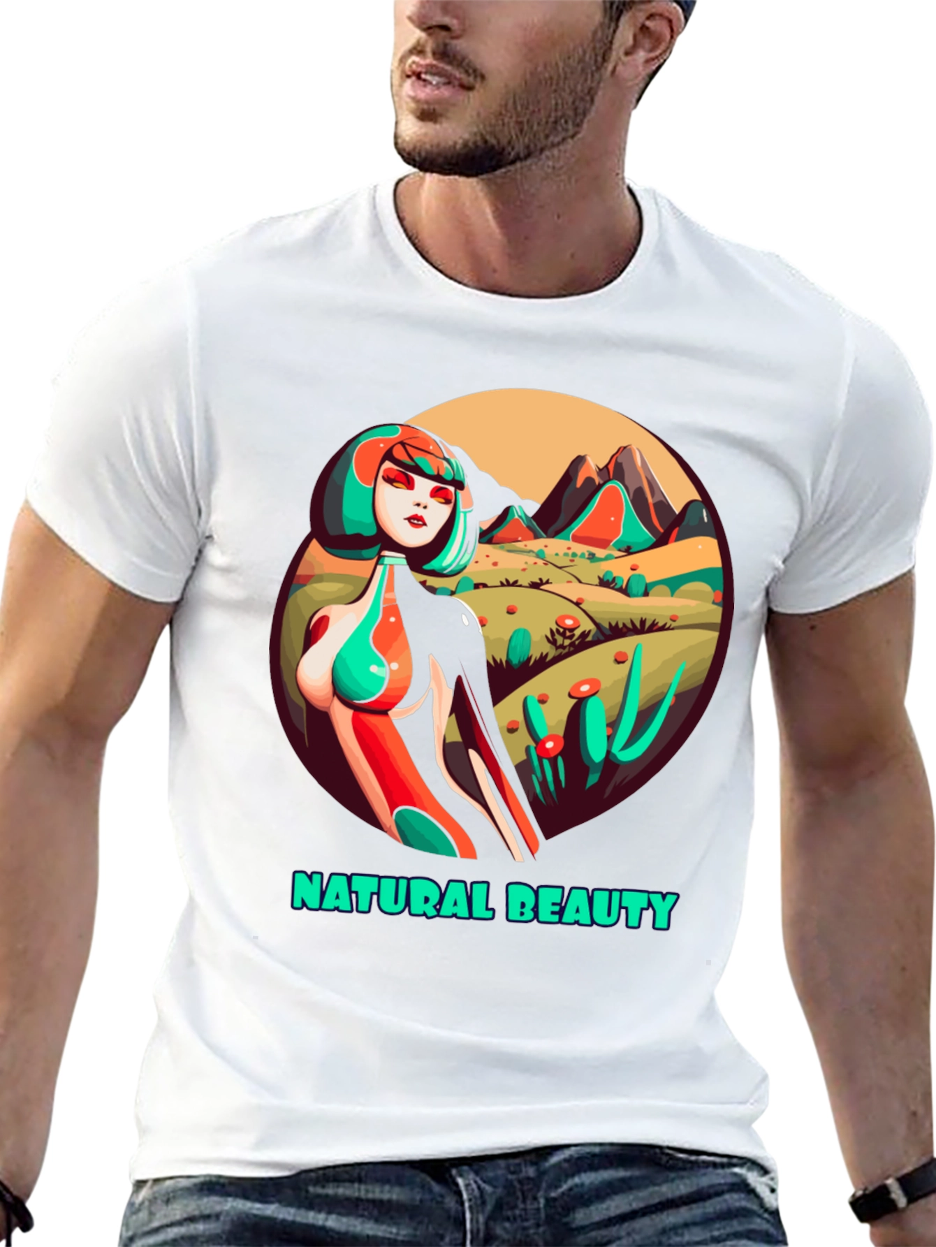 Black Natural Beauty Graphic Tee - Unique Artistic Design view 13