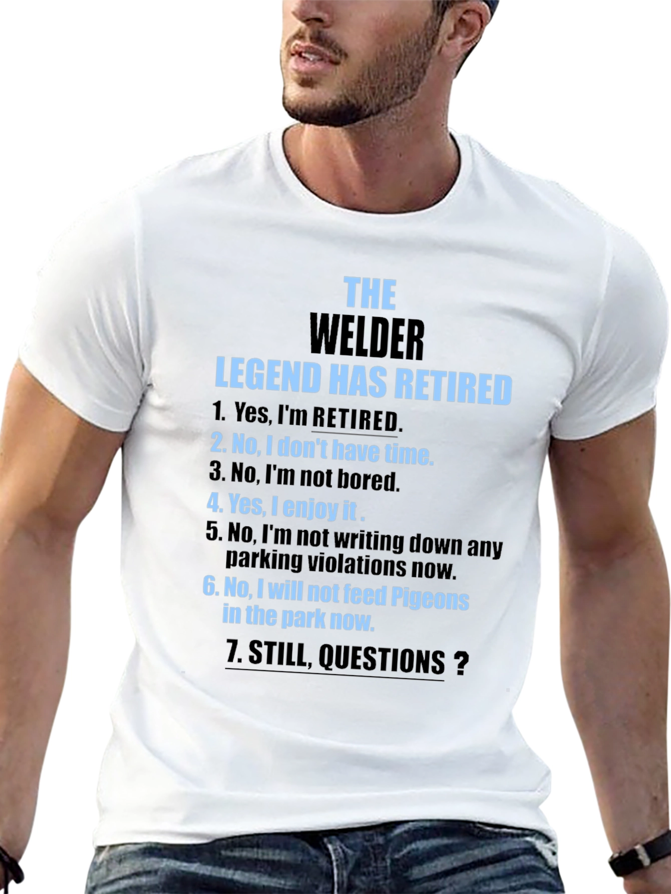 Black Retired Welder Legend T-Shirt view 13