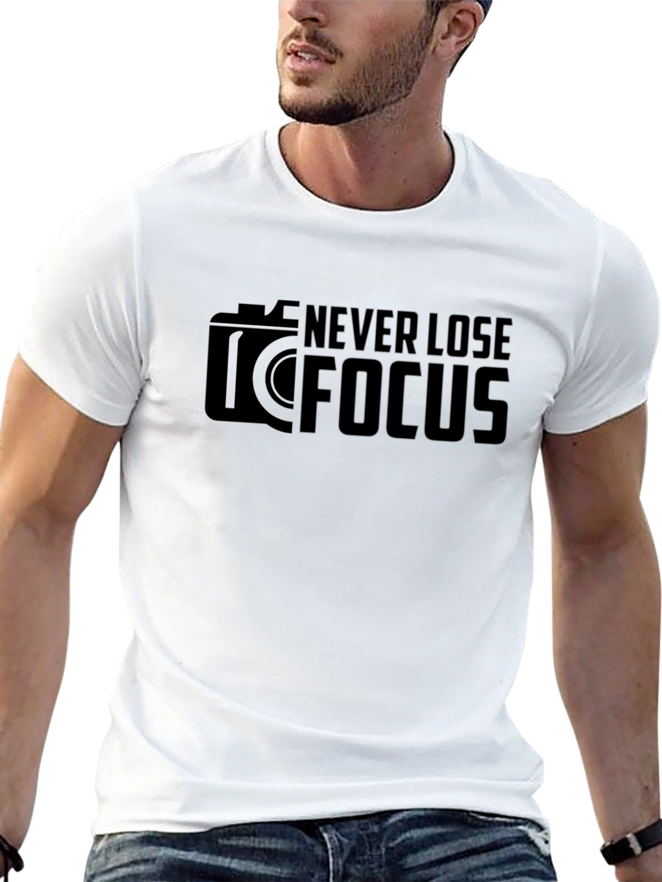 Black Never Lose Focus Graphic Tee view 13