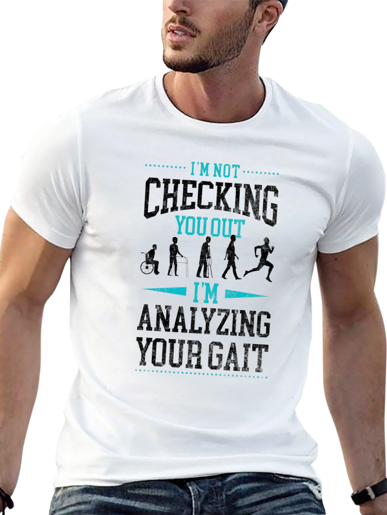 Black Gait Analysis T-Shirt - Funny Physical Therapy Tee view 13