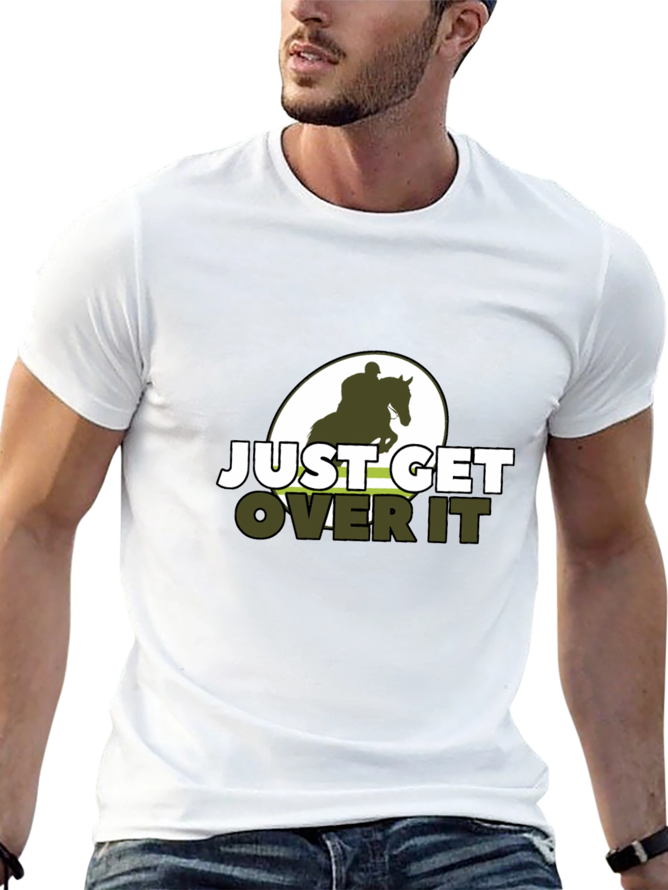 Black Just Get Over It Horse Riding T-Shirt view 13