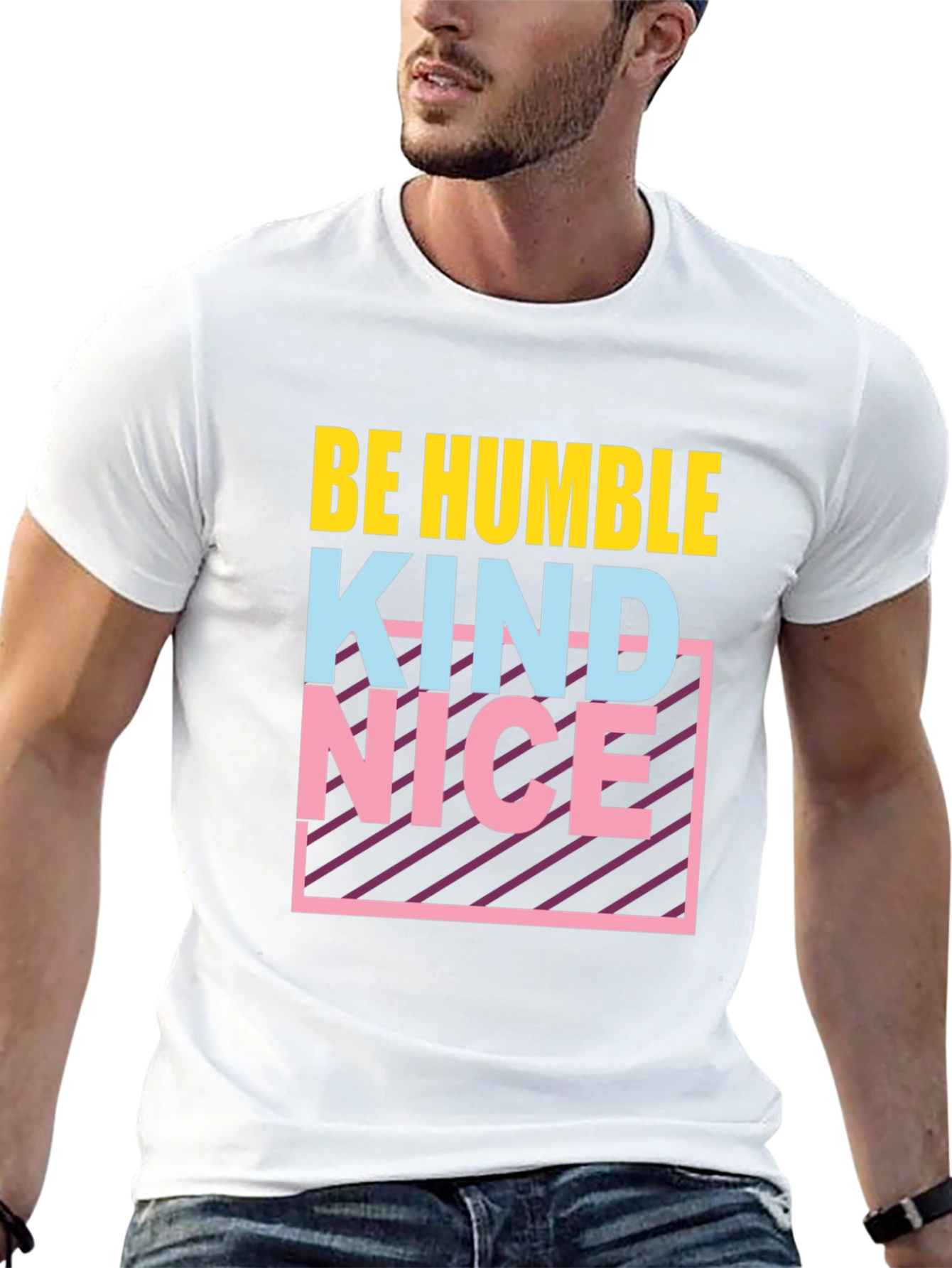 Black Be Humble Kind Nice T-Shirt Graphic Tee view 13