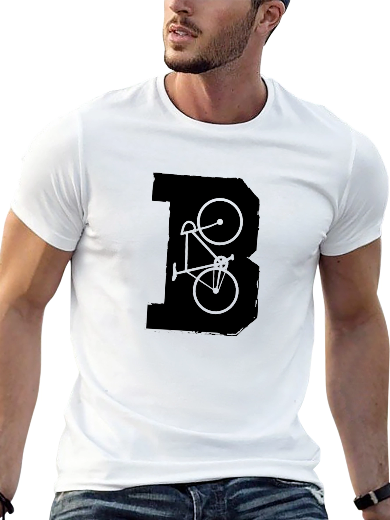 Black Bicycle Initial Black T-Shirt view 13