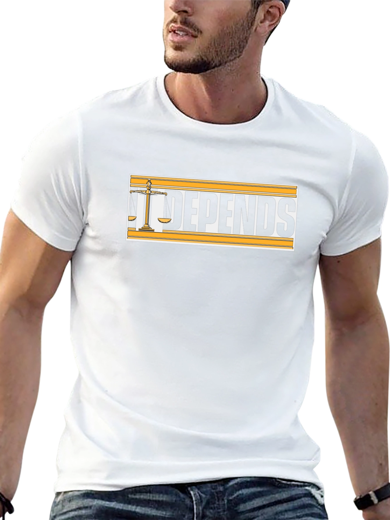 It Depends T-Shirt - Scales of Justice Design - 13