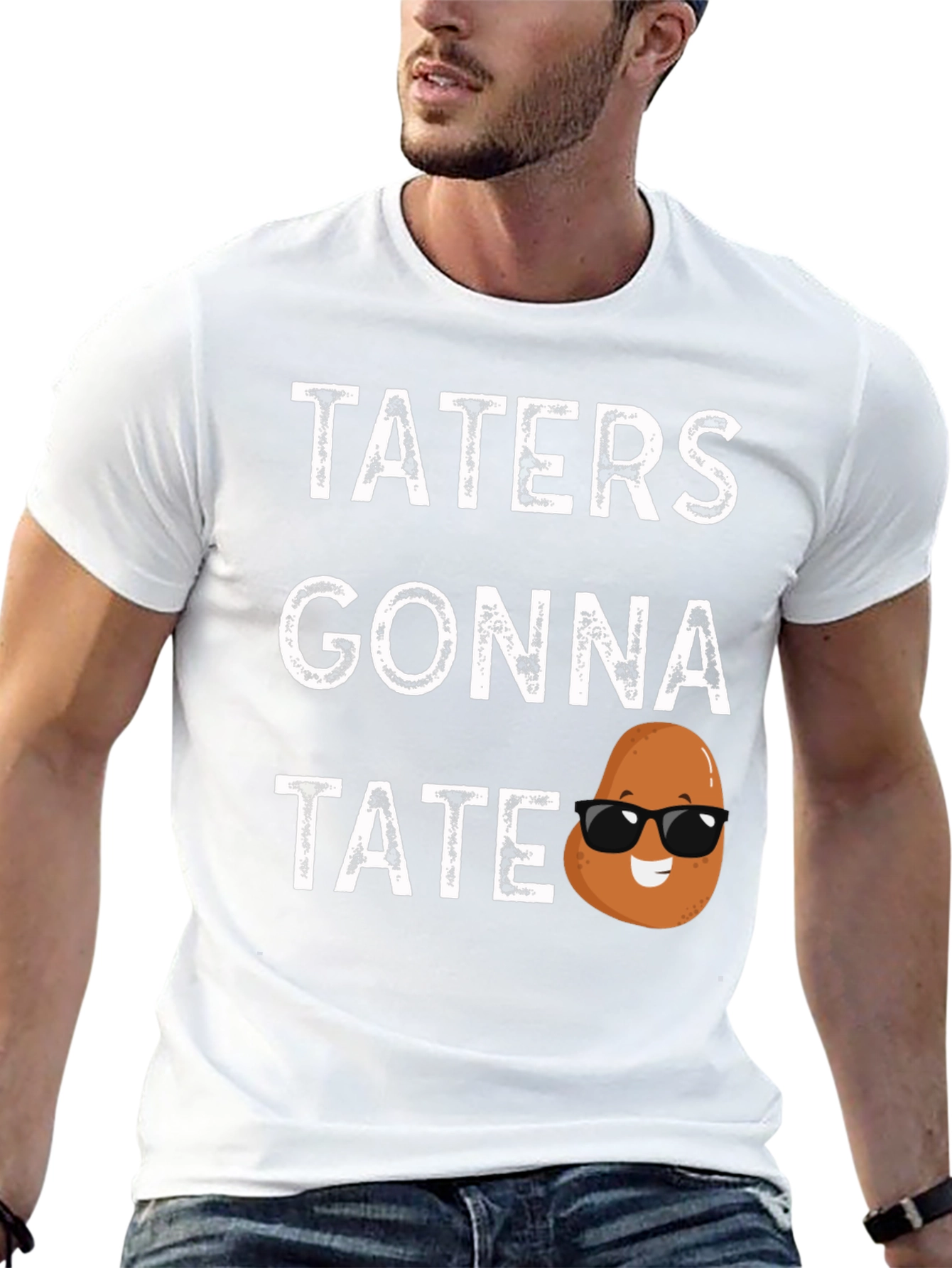 Black Taters Gonna Tate Funny Potato Graphic T-Shirt view 13