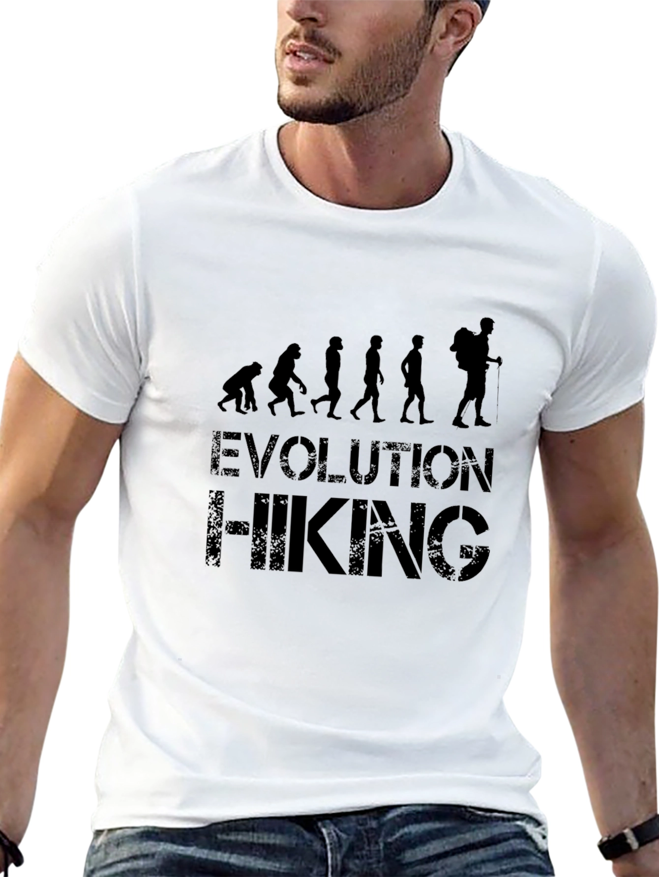Black Evolution Hiking T-Shirt - Black Crew Neck Tee view 13