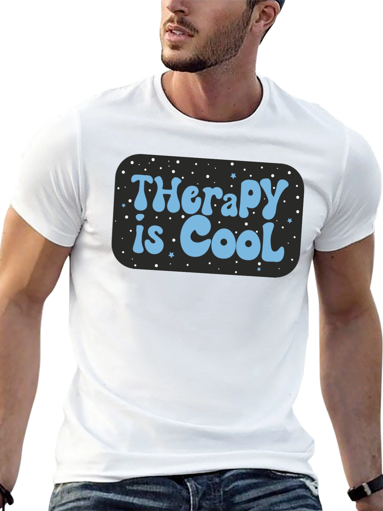 Black Therapy is Cool Graphic T-Shirt view 13