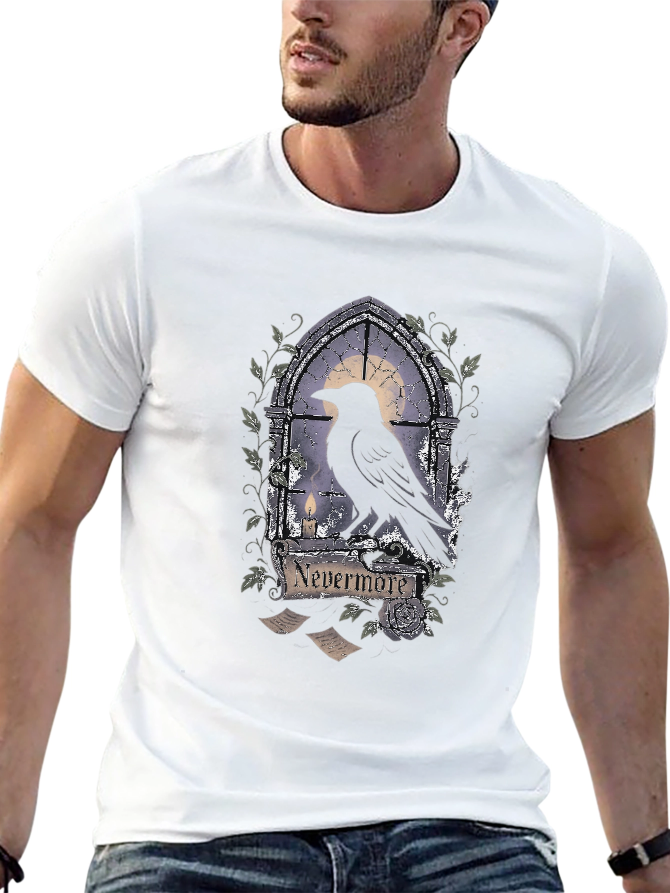 Black Nevermore Raven Gothic T-Shirt view 13