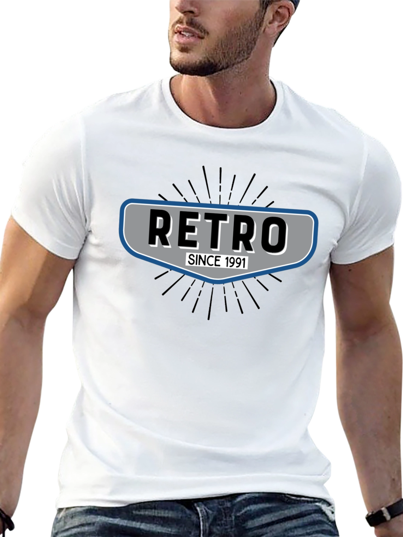 Black Retro Since 1991 Black T-Shirt view 13
