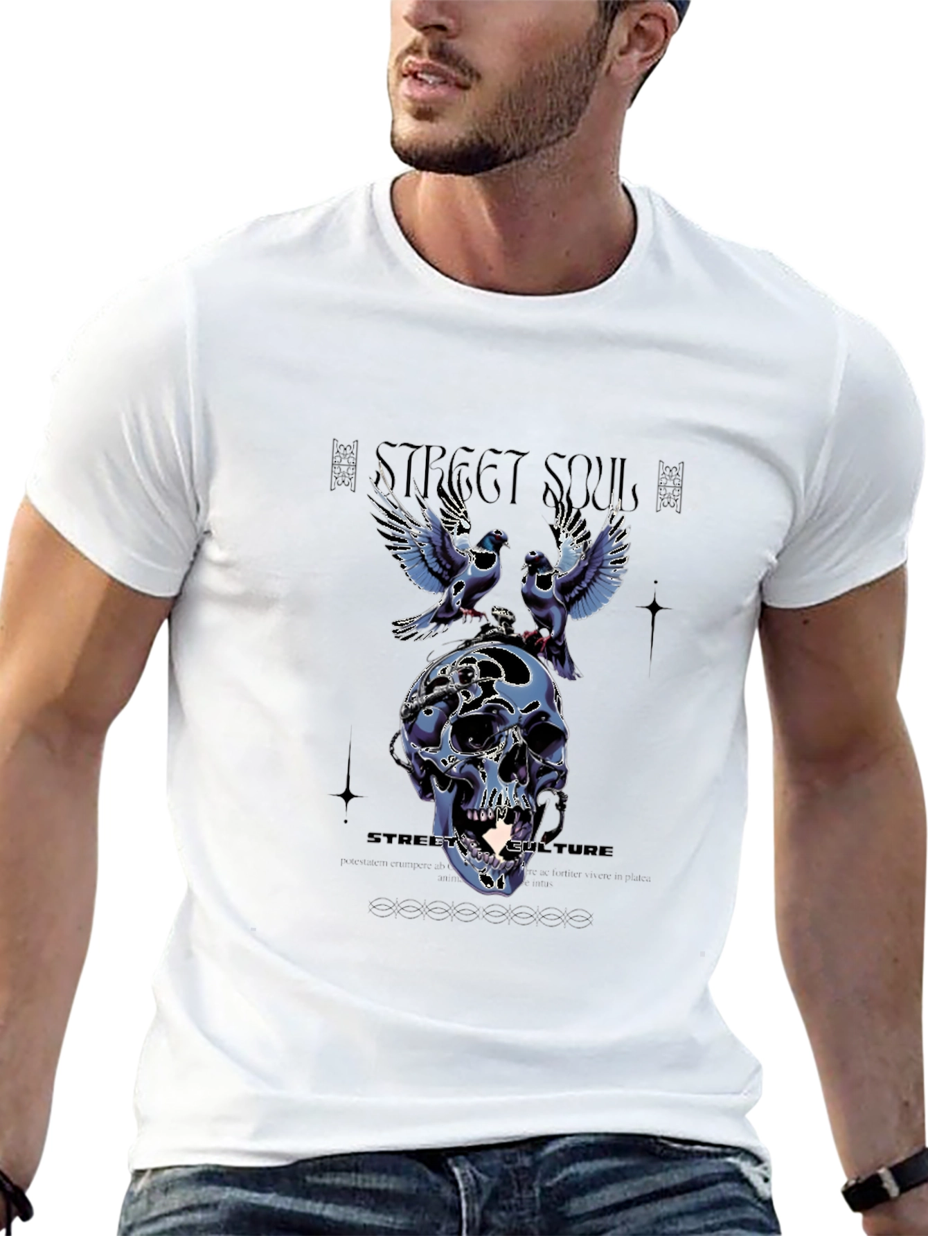 Black Street Souls Graphic Tee - Skull & Birds view 13