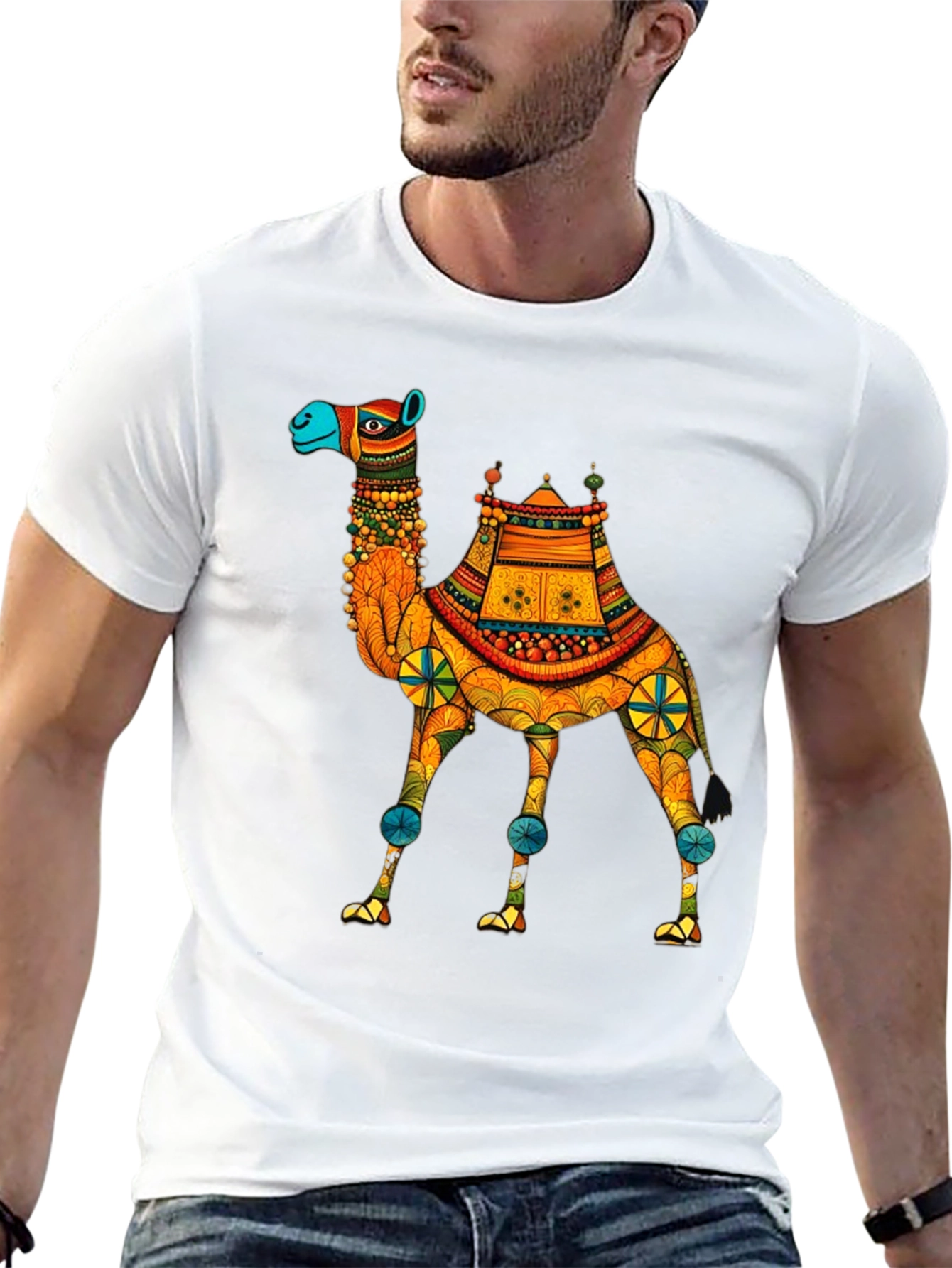 Black Camel Graphic Print T-Shirt - Unique Design view 13