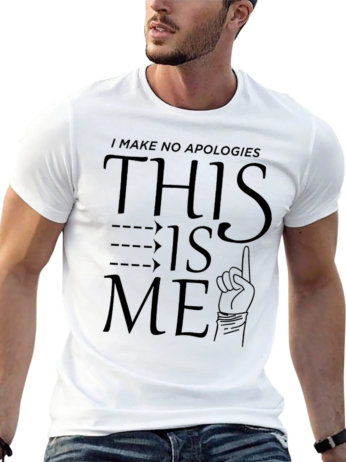 Black I Make No Apologies T-Shirt - This Is Me - Black view 13