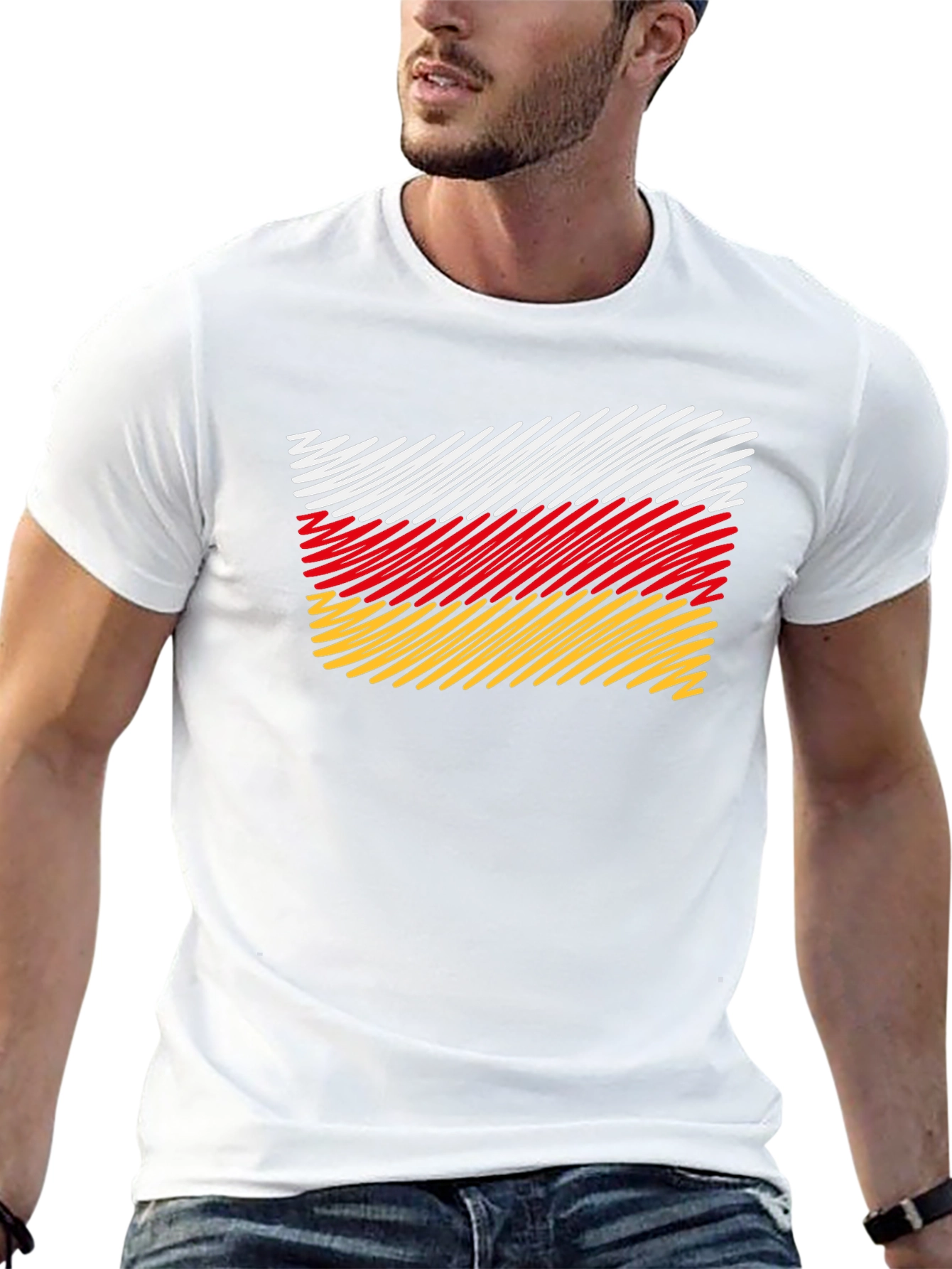 South Ossetia Flag Scribble T-Shirt - 13