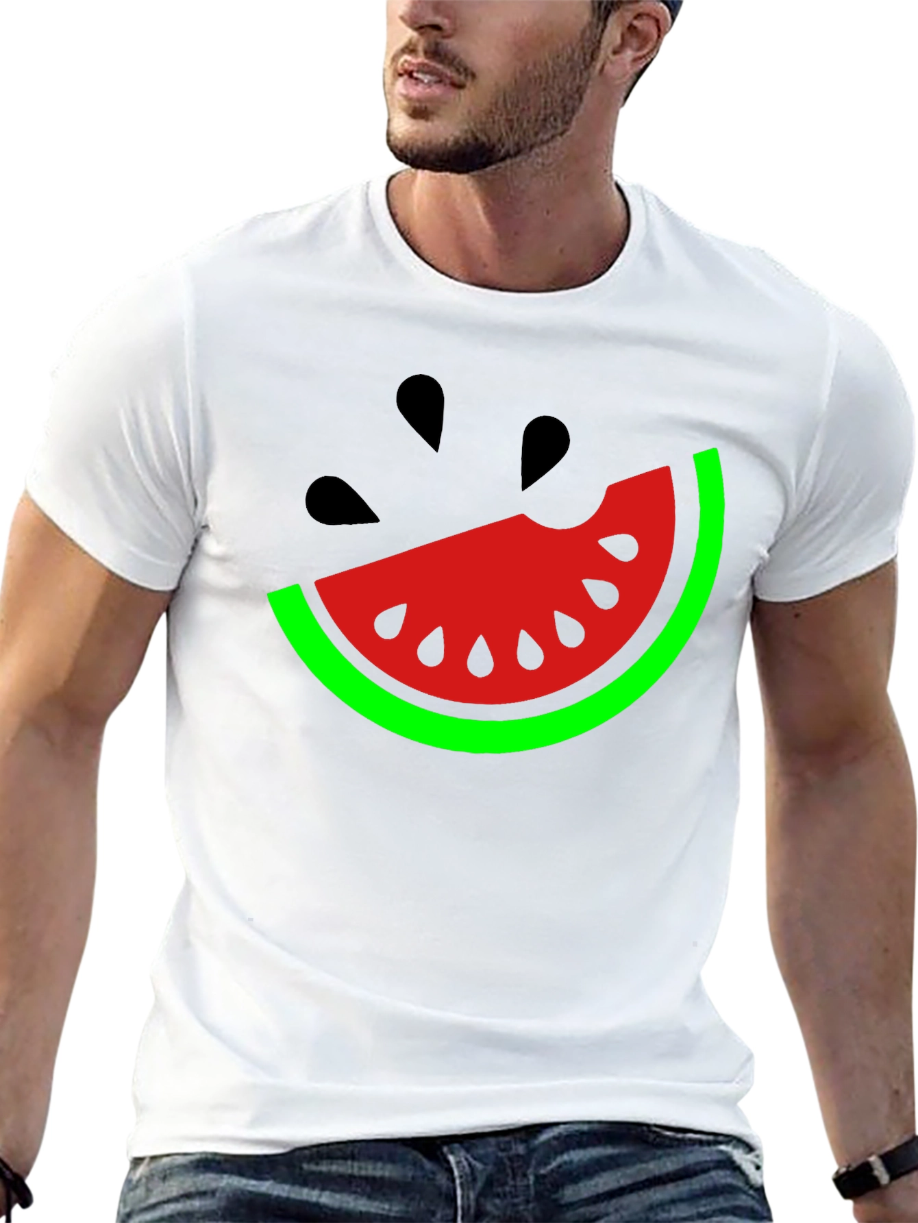 Black Watermelon Slice Graphic T-Shirt - Fun Summer Style view 13