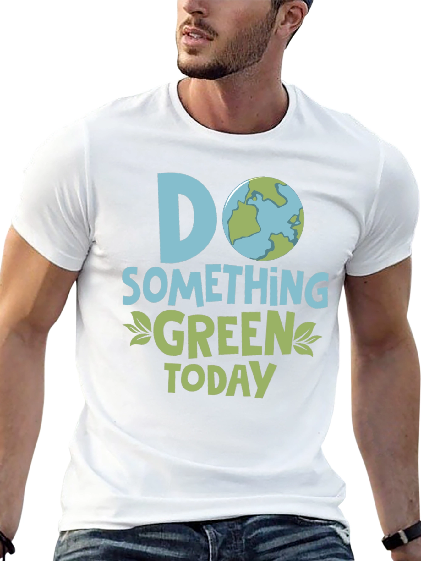 Black Eco-Friendly 'Do Something Green' Graphic T-Shirt view 13