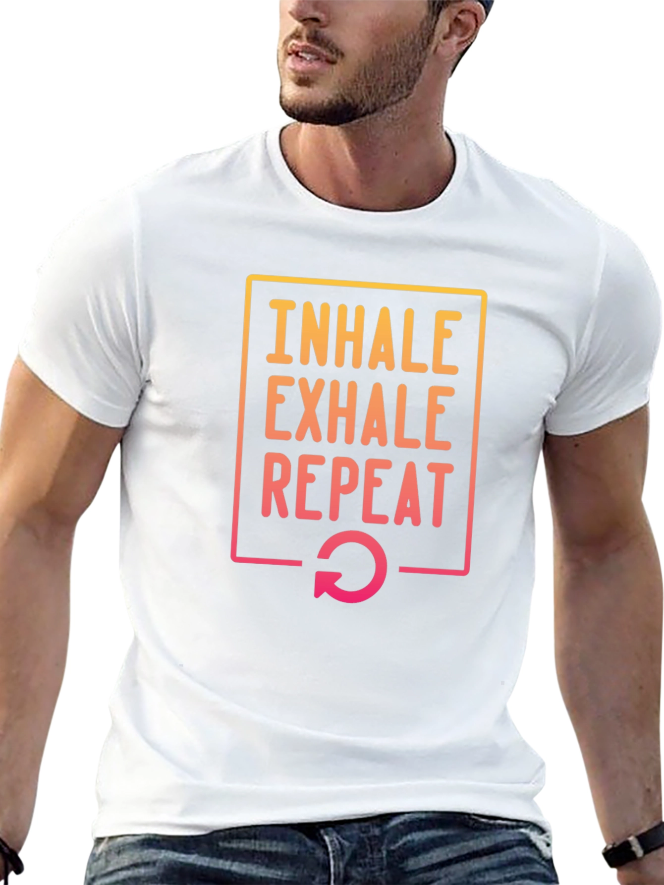 Black Inhale Exhale Repeat Graphic Tee - Relax & Recharge view 13