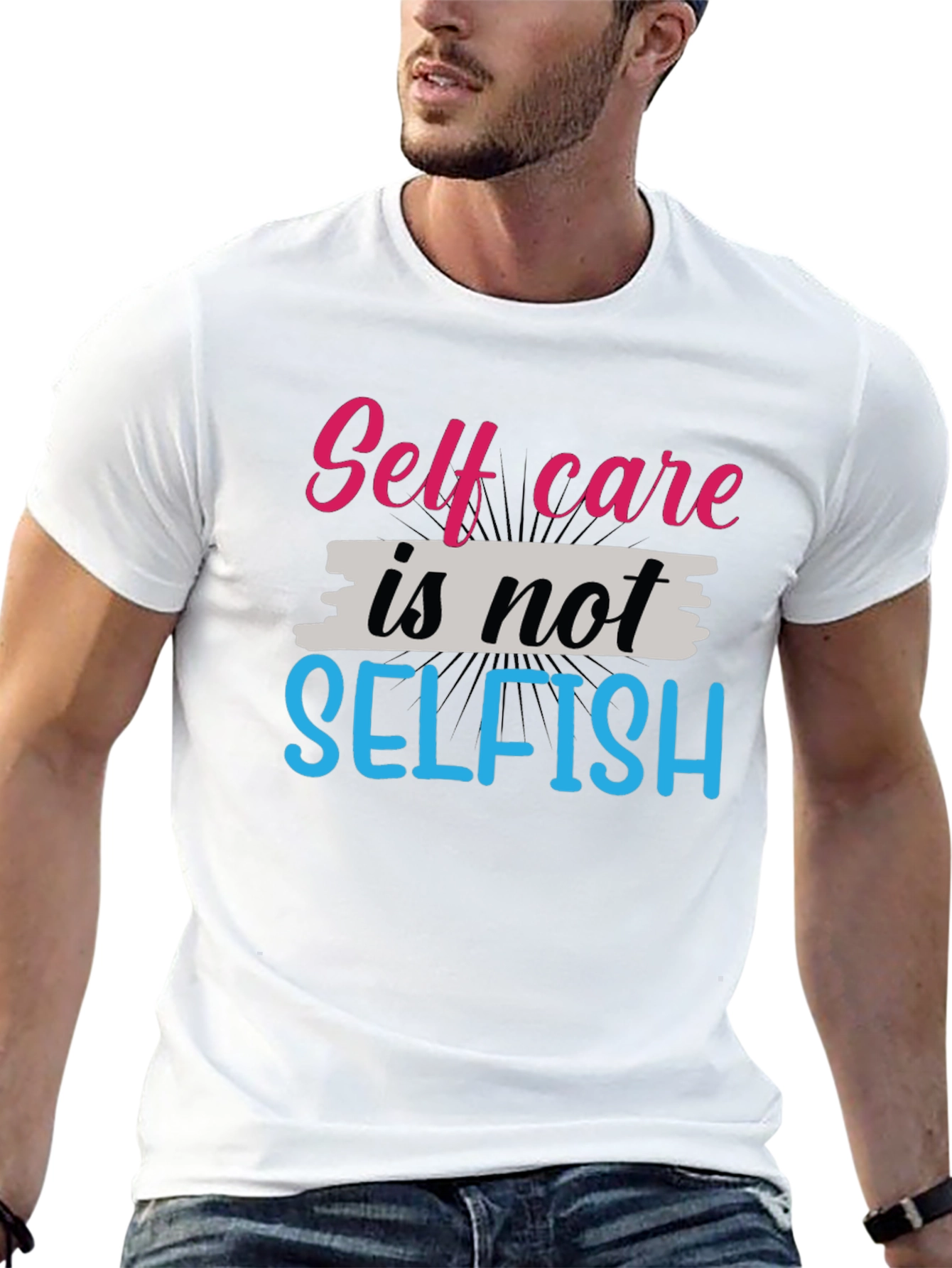 Black Self Care Is Not Selfish Graphic Tee - Unisex view 13