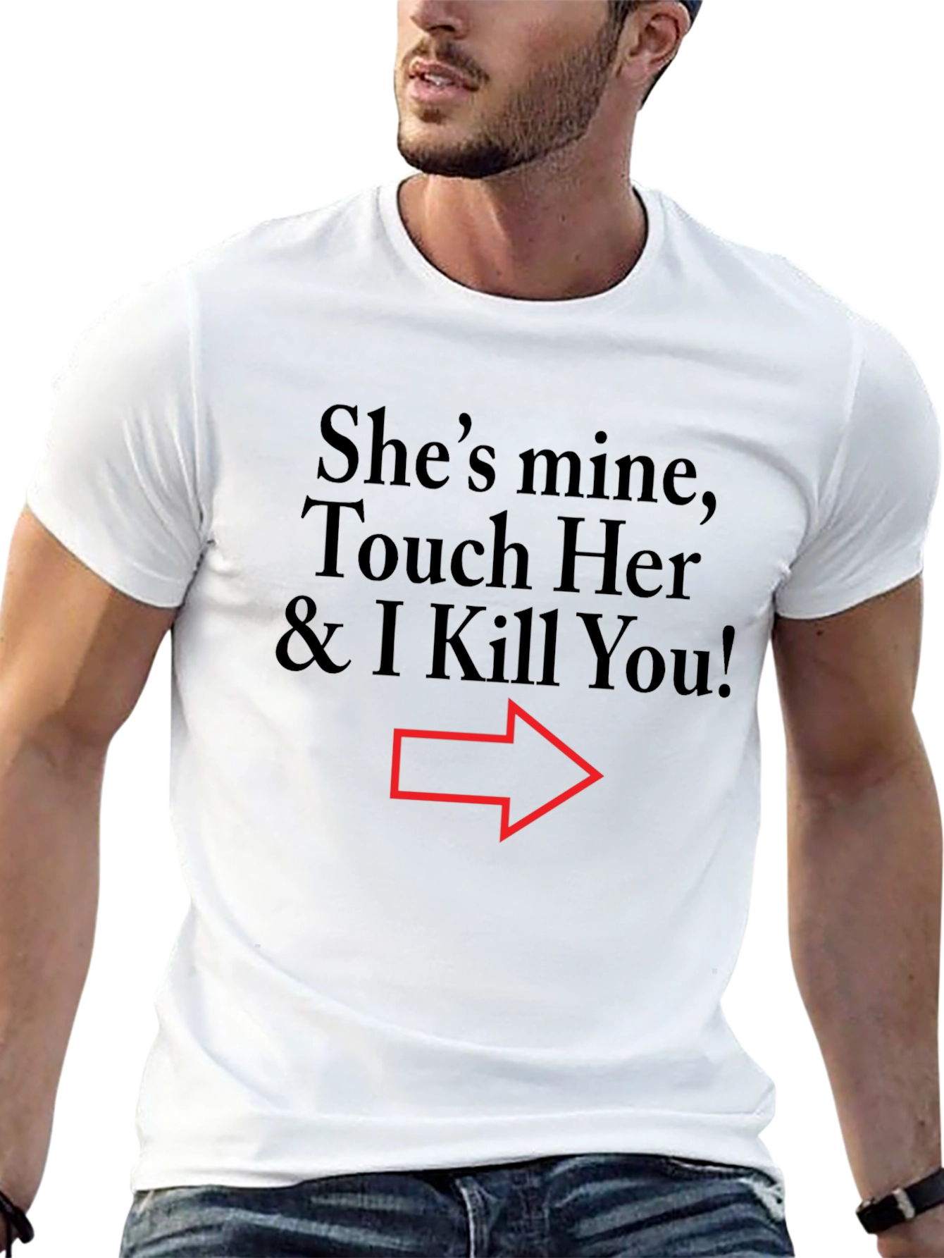 Black Humorous "She's Mine" Graphic Tee view 13