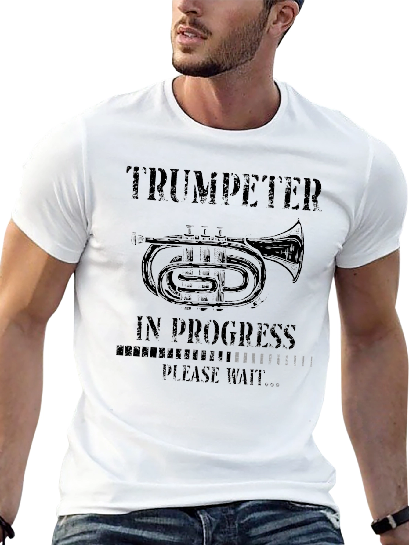Black Trumpeter in Progress Black T-Shirt view 13