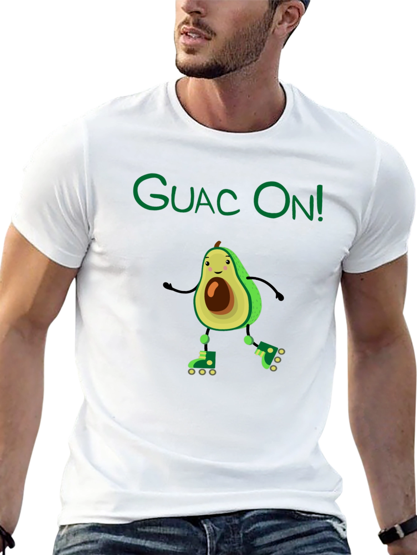 Black Guac On! Avocado Roller Skate Graphic Tee view 13