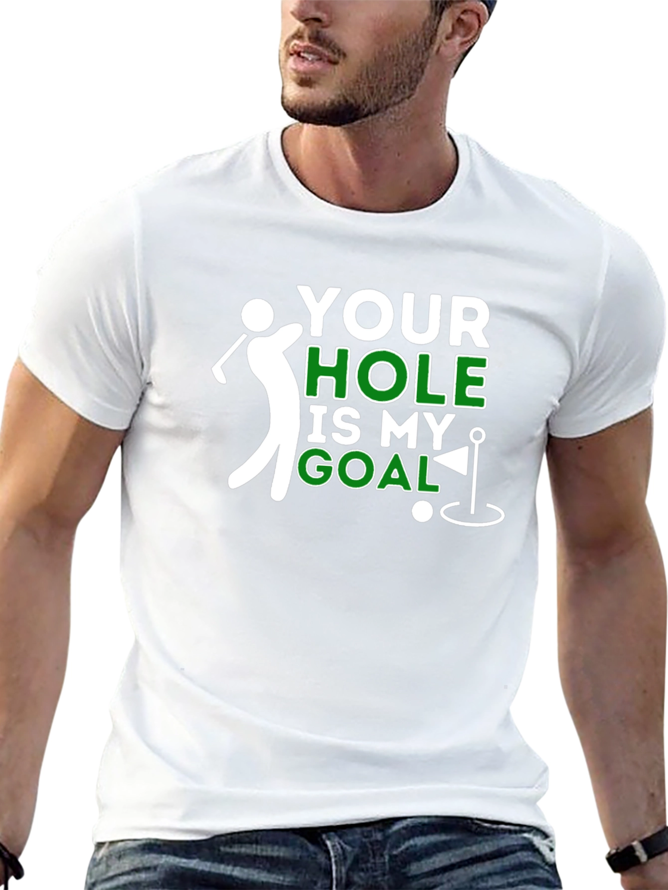 Black Your Hole Is My Goal Funny Golf T-Shirt view 13