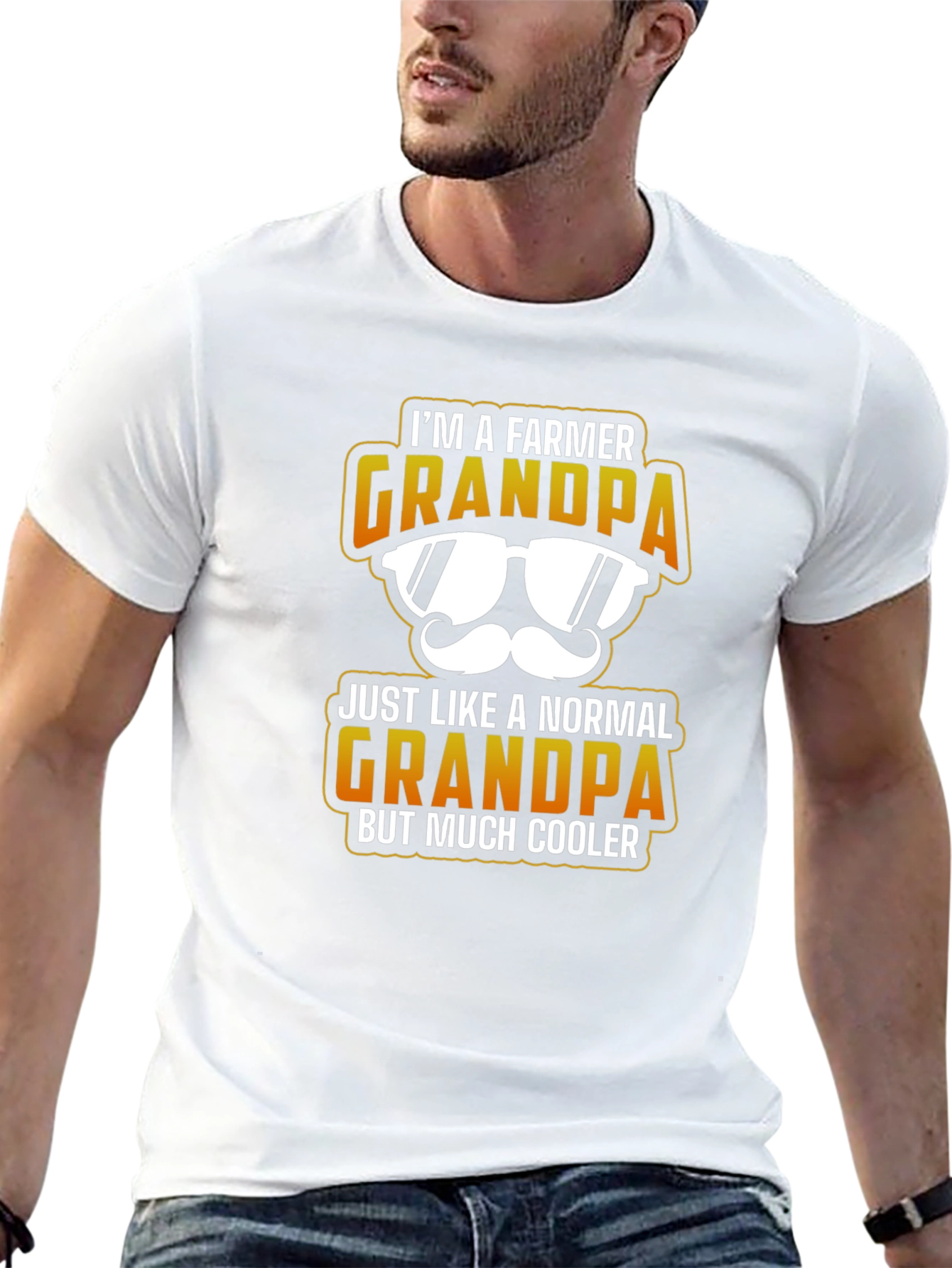 Black Farmer Grandpa T-Shirt - Much Cooler Grandpa view 13