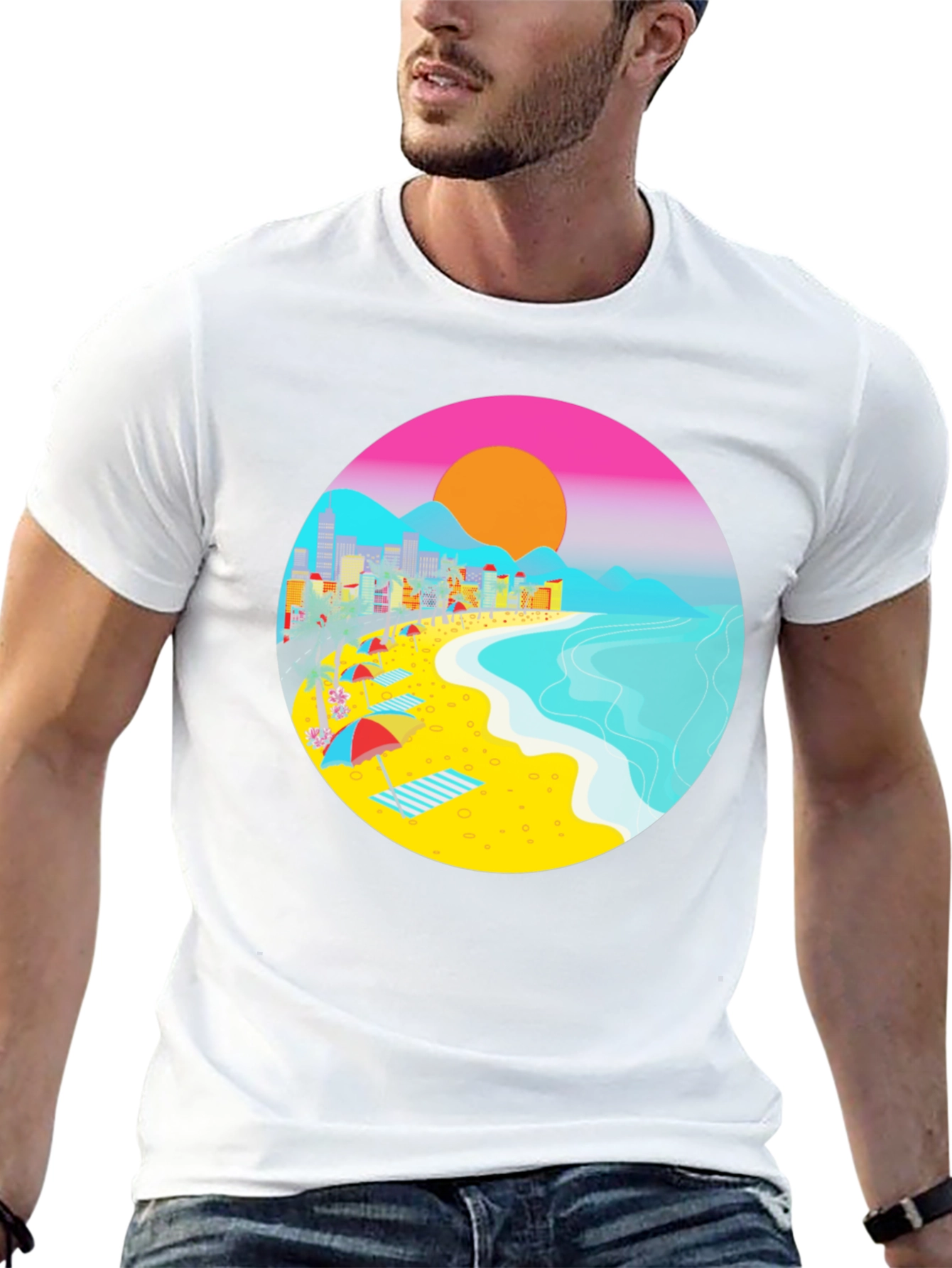 Black Beachscape Graphic T-Shirt view 13