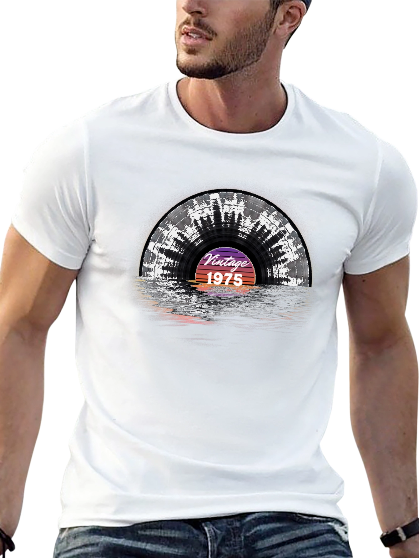 Black Vintage 1975 Record T-Shirt view 13