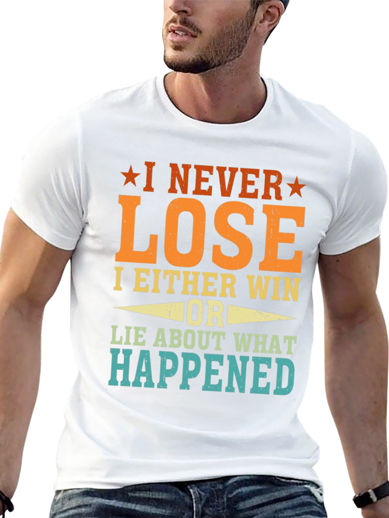Black I Never Lose Funny T-Shirt view 13