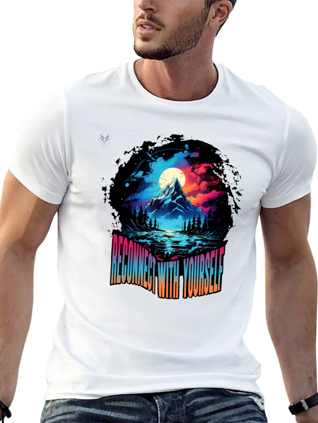 Black Reconnect with Yourself Graphic Tee view 13