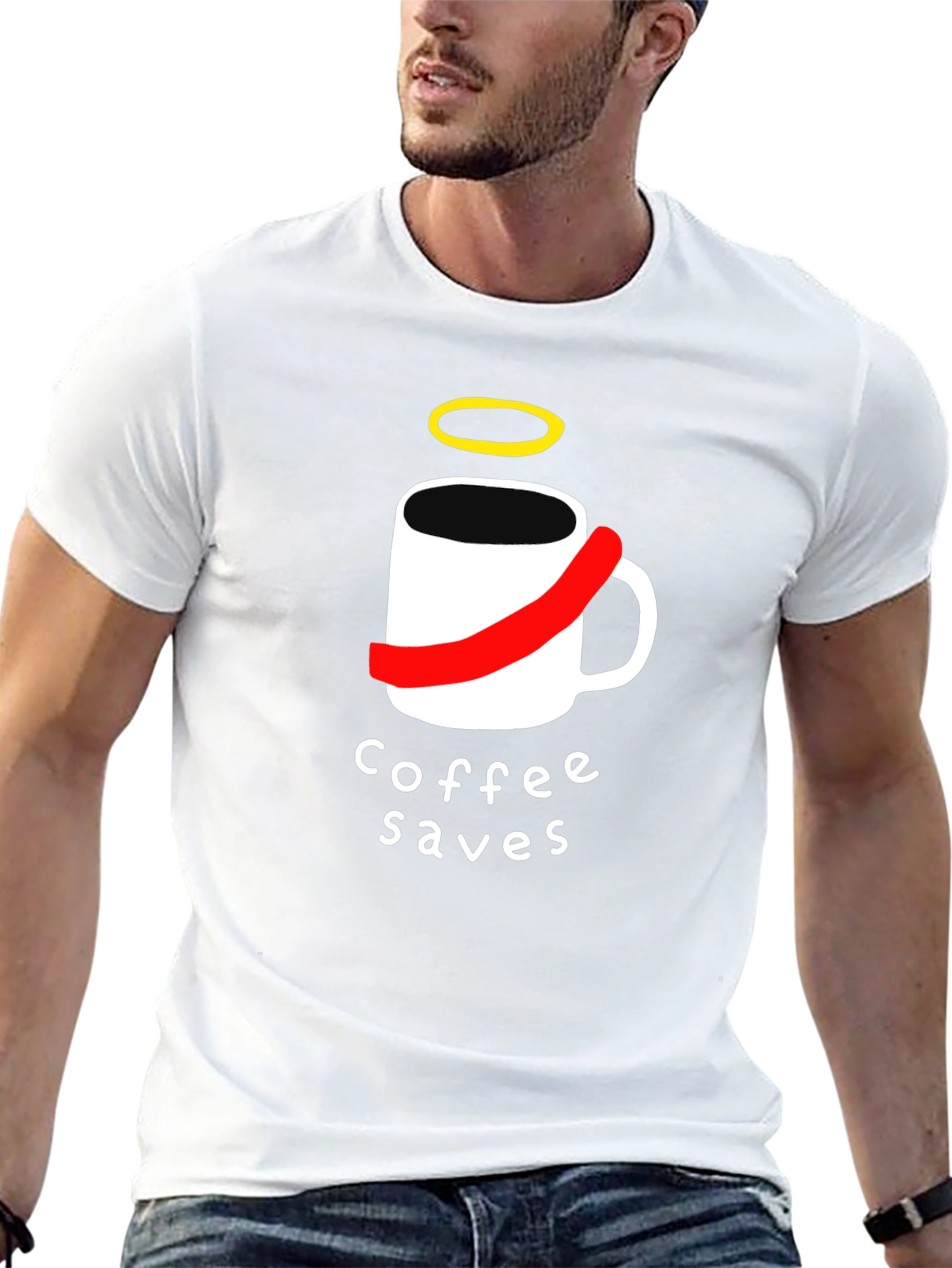Black Coffee Saves T-Shirt - Funny Graphic Tee view 13