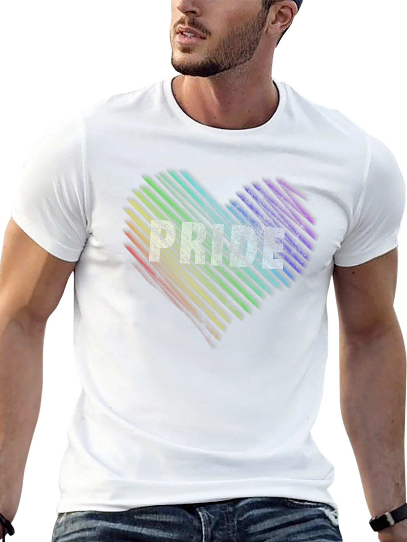 Black Pride Heart Graphic T-Shirt - LGBTQ+ Rainbow Tee view 13