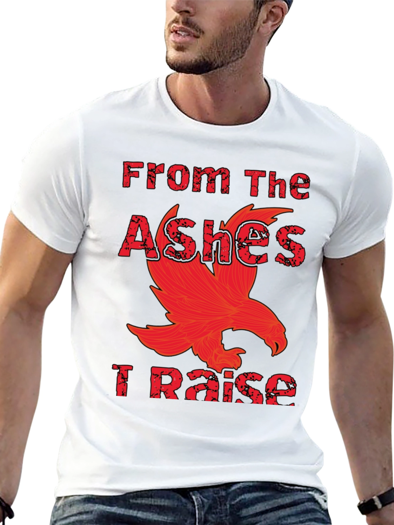Black From The Ashes I Raise Phoenix Graphic T-Shirt view 13