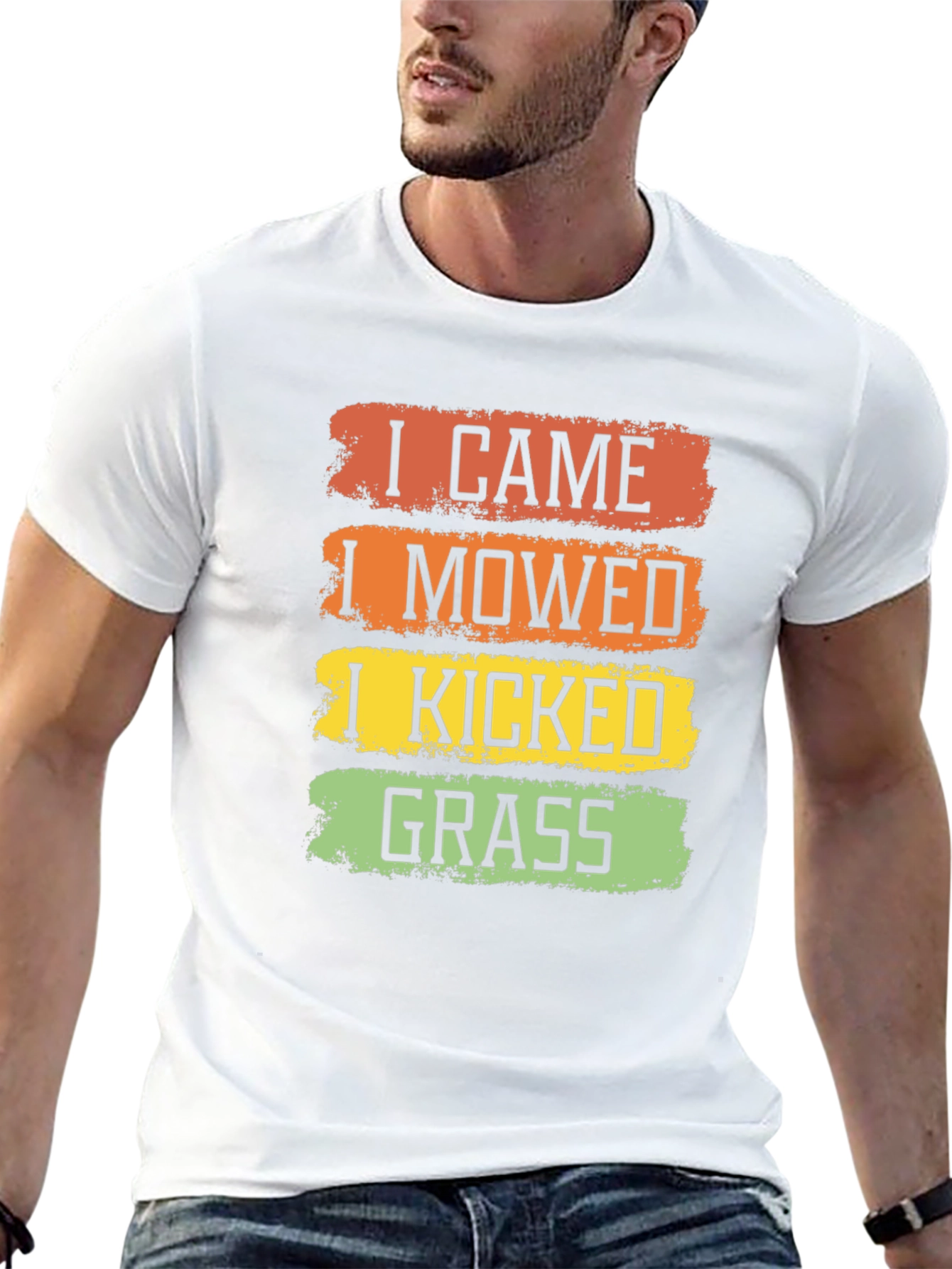 Black I Came I Mowed I Kicked Grass T-Shirt view 13