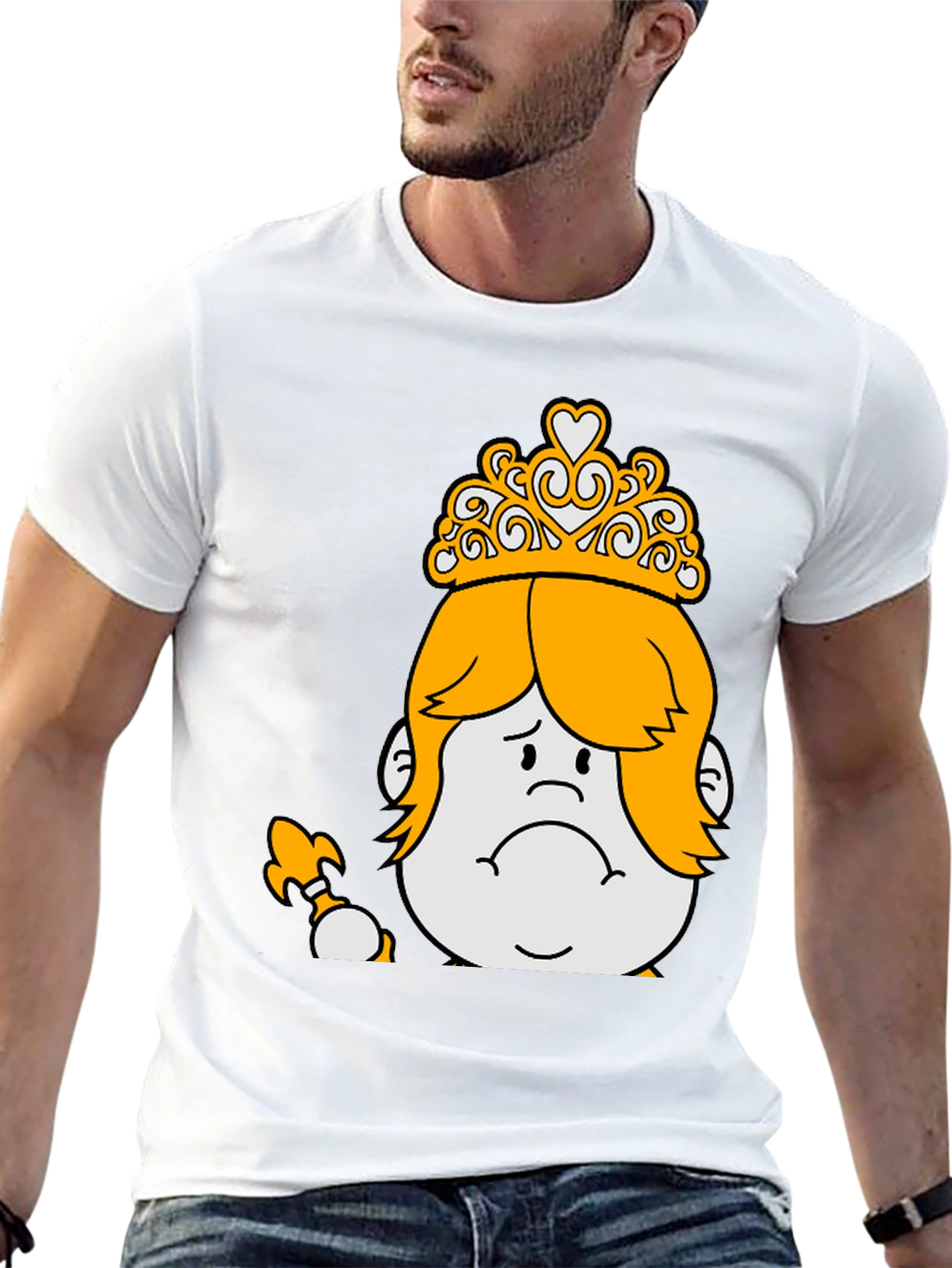 Black Sad Crowned Cartoon Tee view 13