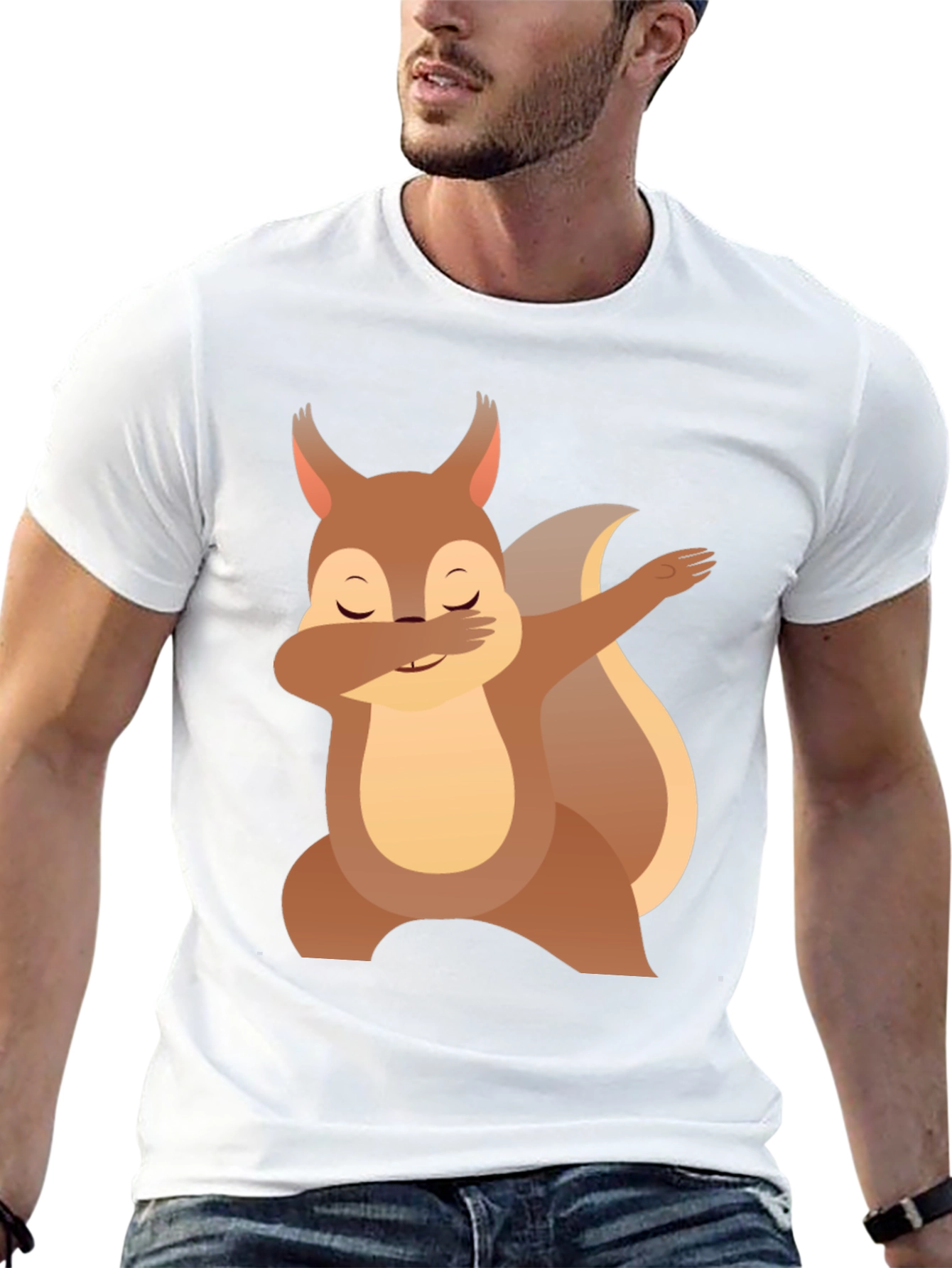 Black Dabbing Squirrel Graphic Tee - Funny Animal T-Shirt view 13