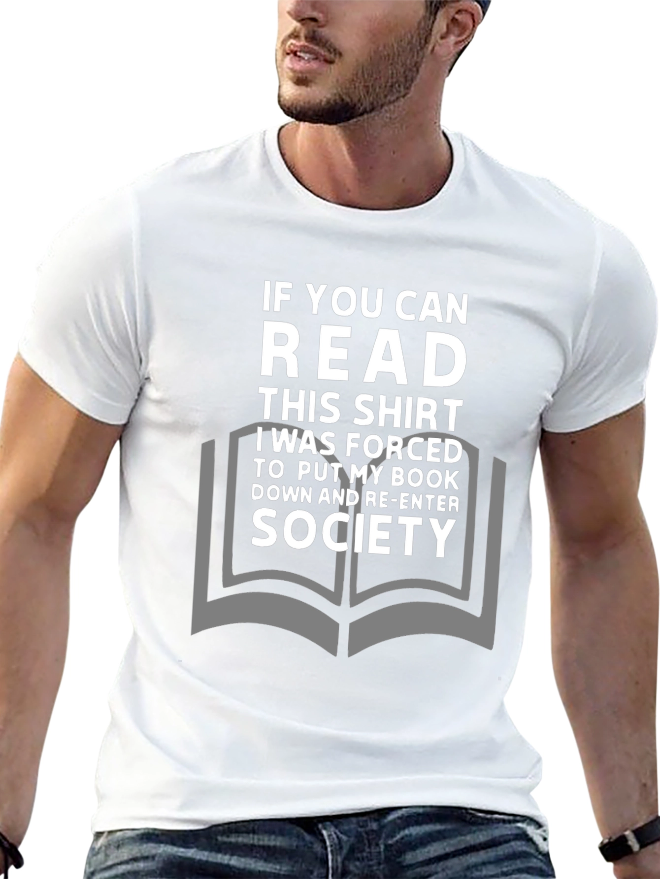 Black Funny Reader T-Shirt: If You Can Read This Shirt view 13