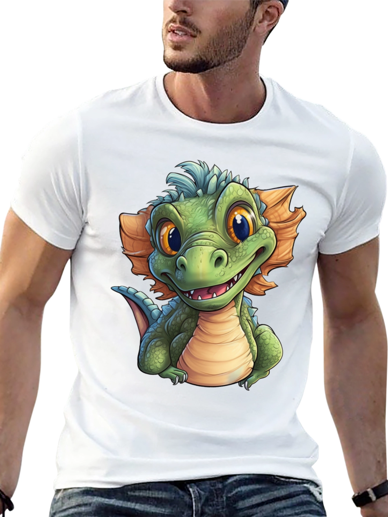 Black Cartoon Dragon Graphic T-Shirt - Fun & Unique Design view 13