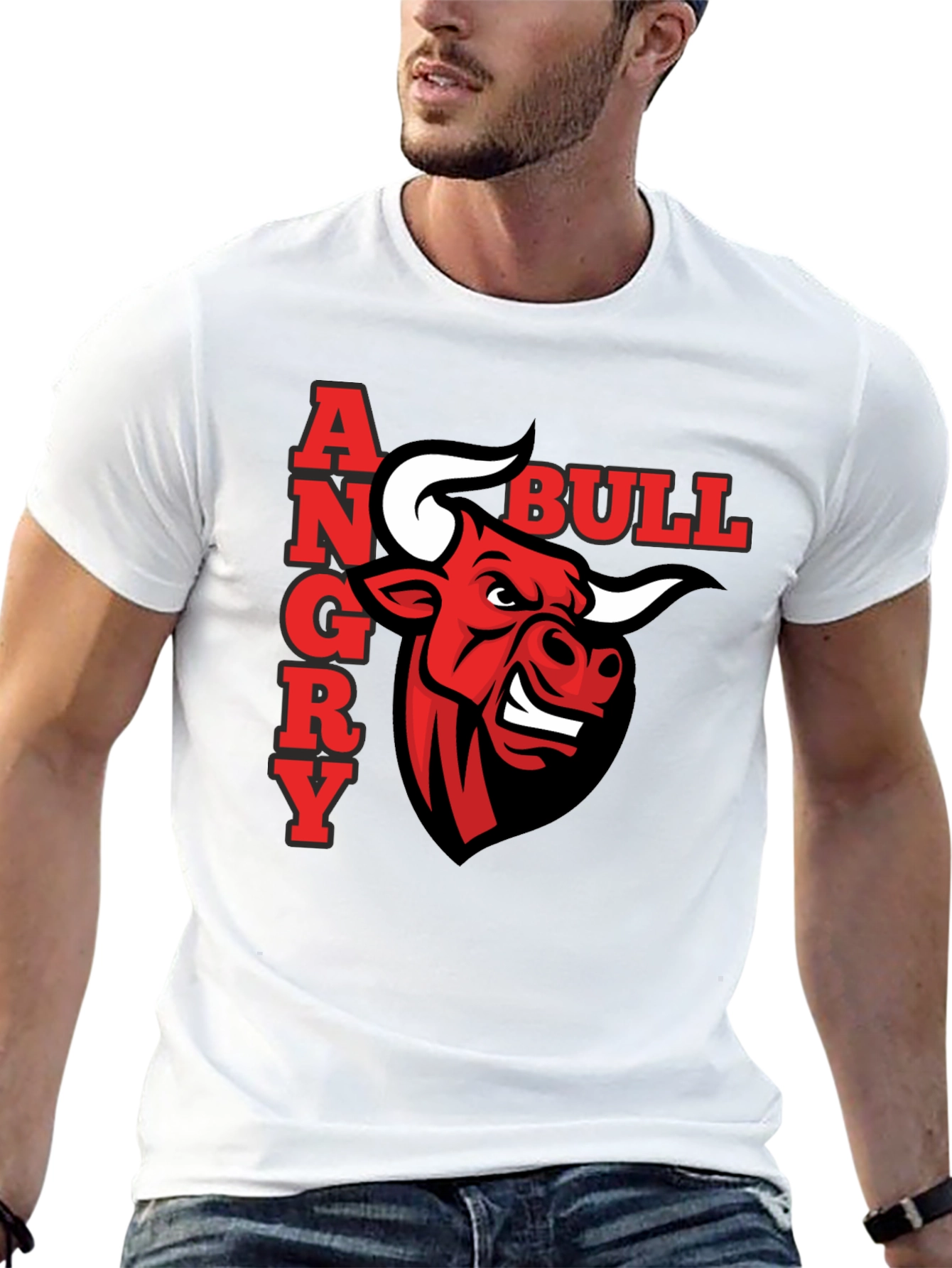 Black Angry Bull Graphic T-Shirt - Black Casual Tee view 13
