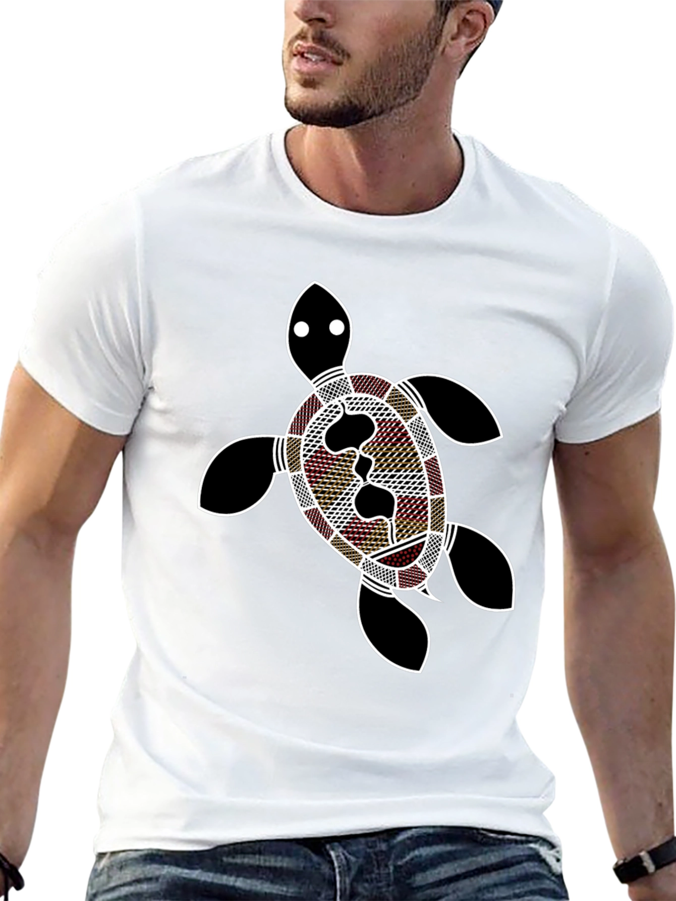 Black Turtle Print Black T-Shirt view 13