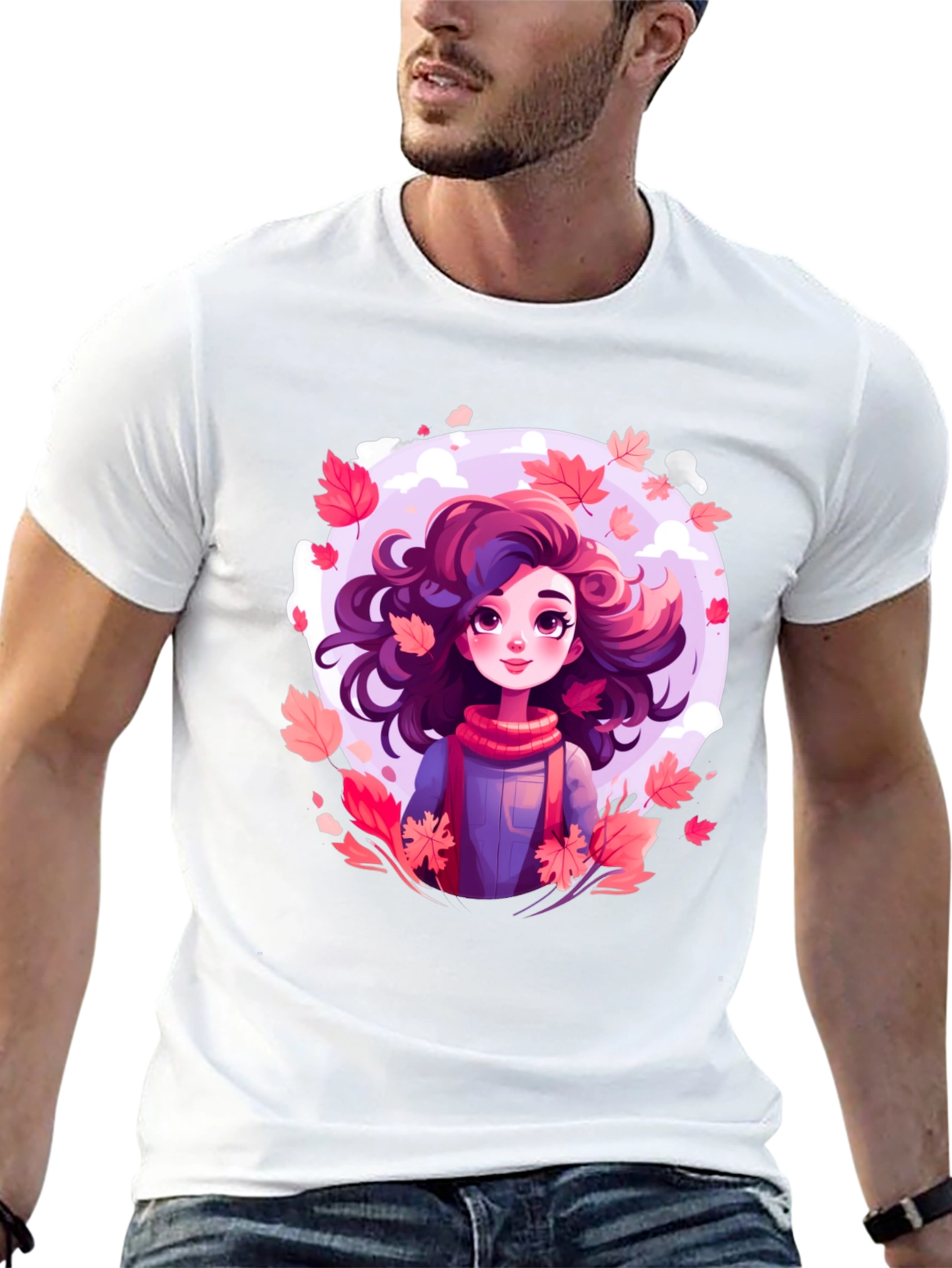 Black Autumn Girl T-Shirt - Unique Graphic Tee for Fall view 13