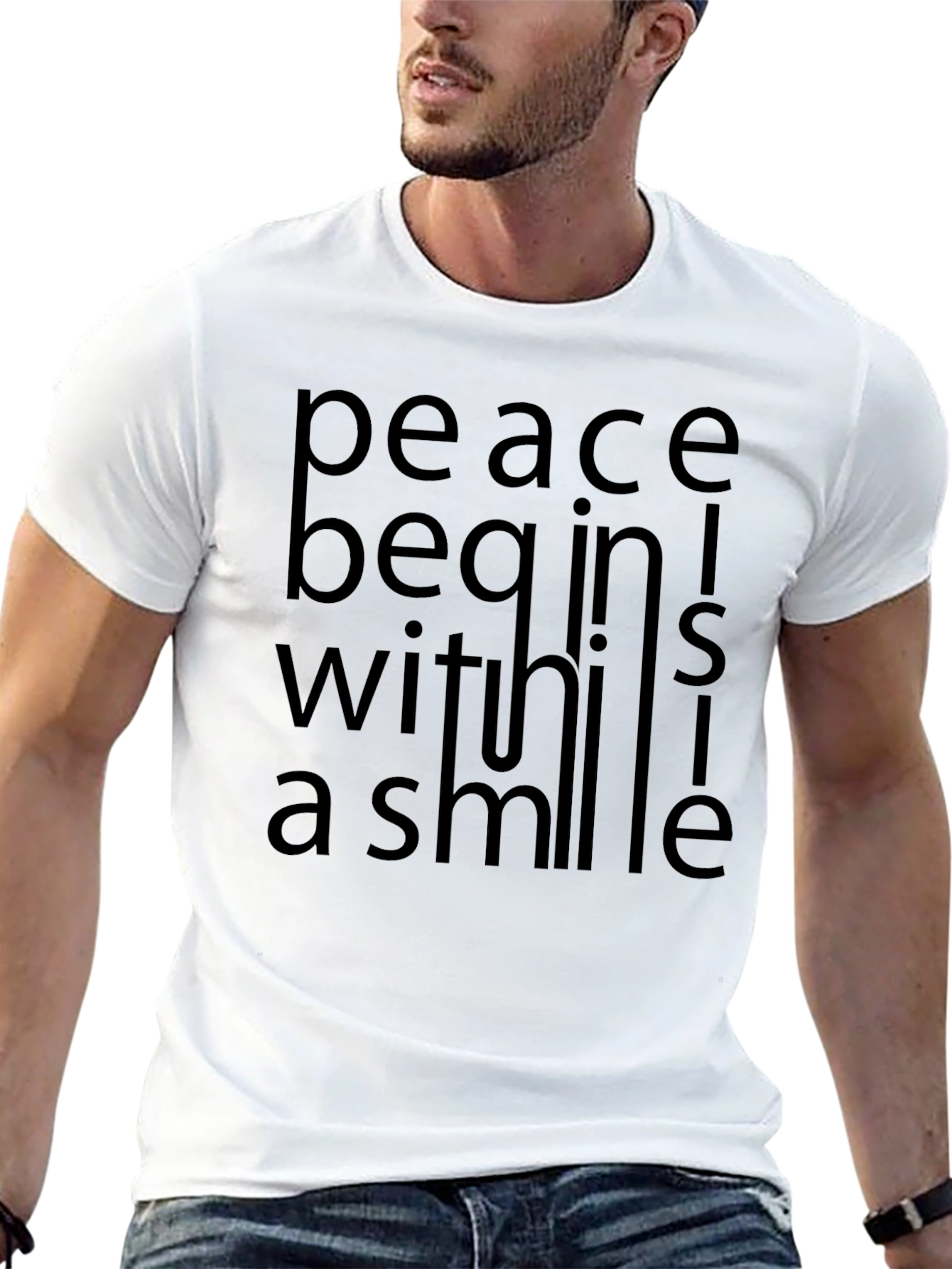 Black Peace Begins Within T-Shirt - Inspirational Graphic Tee view 13
