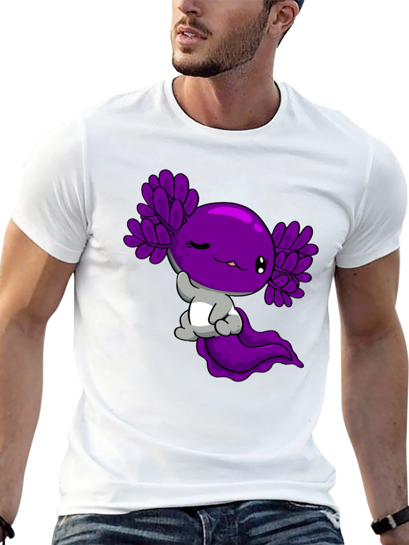 Black Axolotl Graphic Tee - Cute Amphibian Design view 13