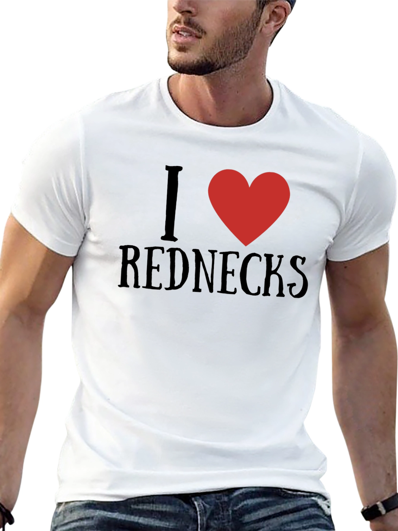 Black I Heart Rednecks Graphic Tee - Soft Cotton Blend view 13