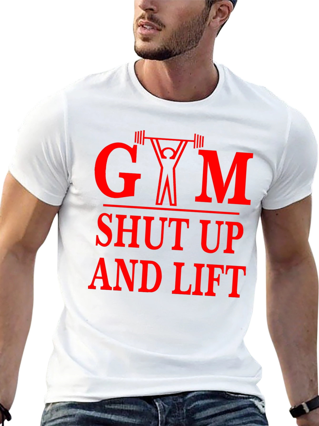 Black Gym Shut Up and Lift Graphic Tee view 13