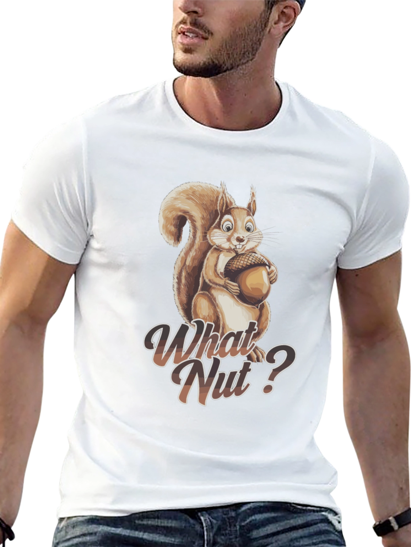 Black What Nut? Squirrel Graphic Tee - Unisex view 13