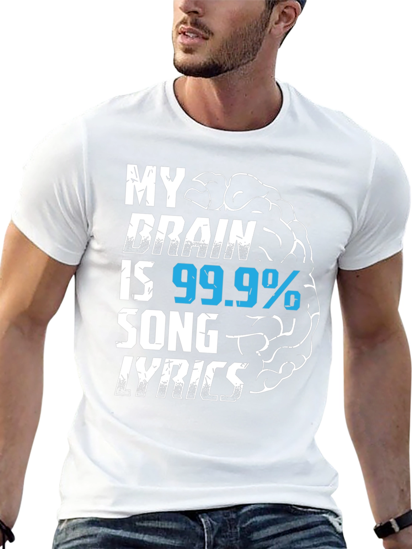 Black My Brain is 99.9% Song Lyrics T-Shirt view 13