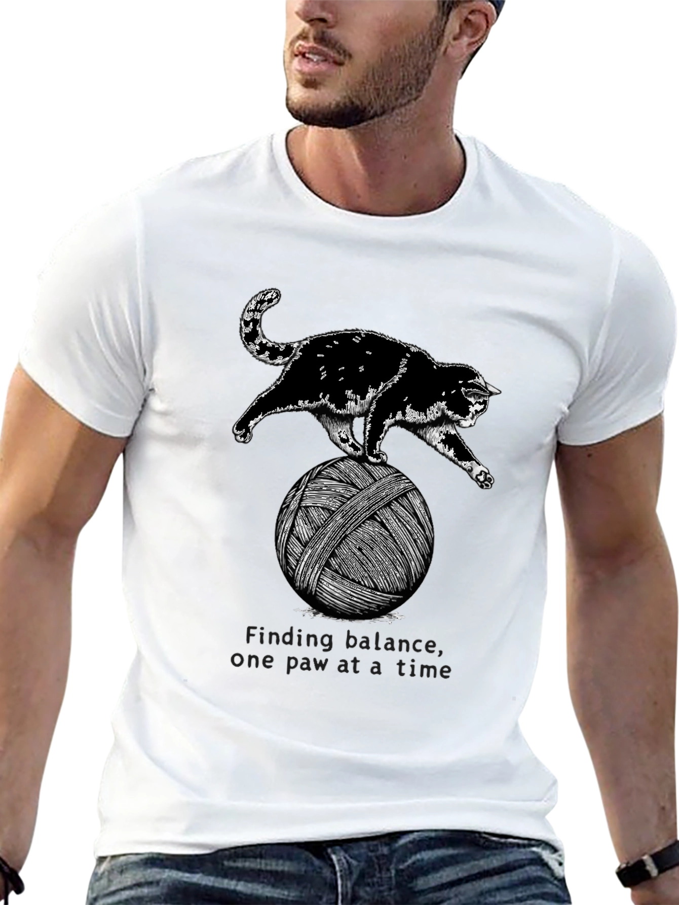 Black Cat Balancing Act T-Shirt view 13