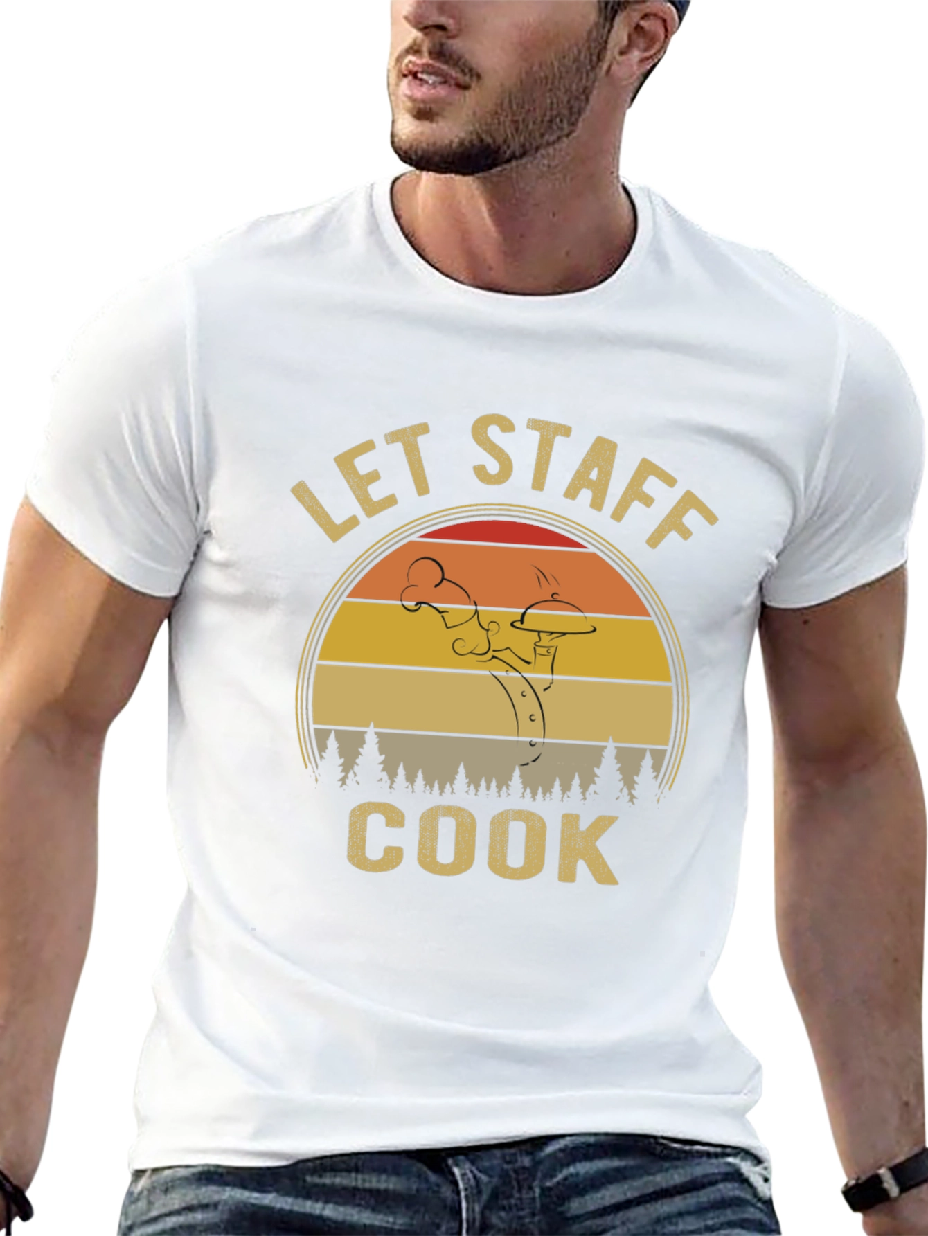 Black Let Staff Cook T-Shirt - Retro Chef Design view 13