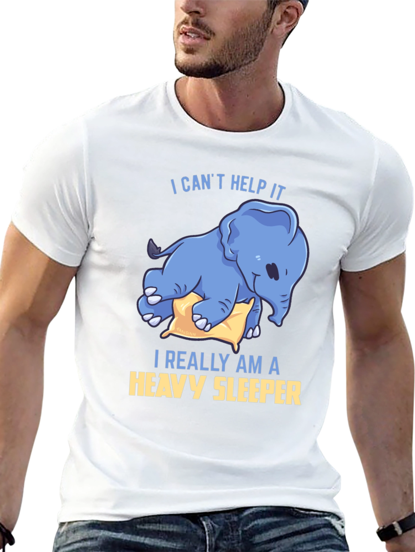 Black Heavy Sleeper Elephant Graphic T-Shirt view 13